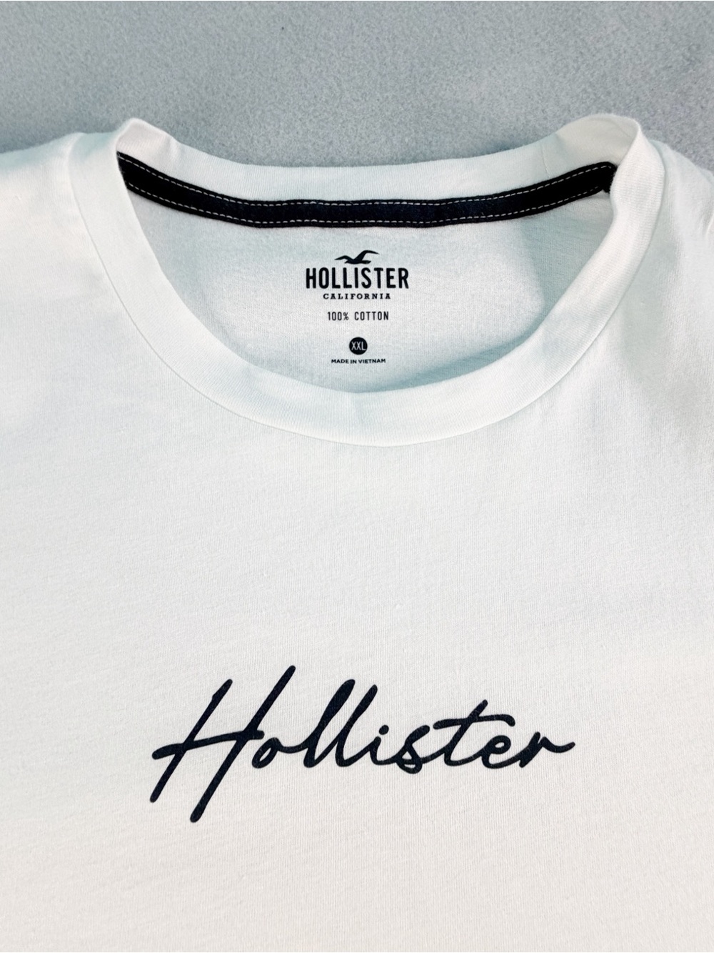 Hollister California Men’s 2XL XXLarge White Brown  T-Shirt Preppy Surfer
